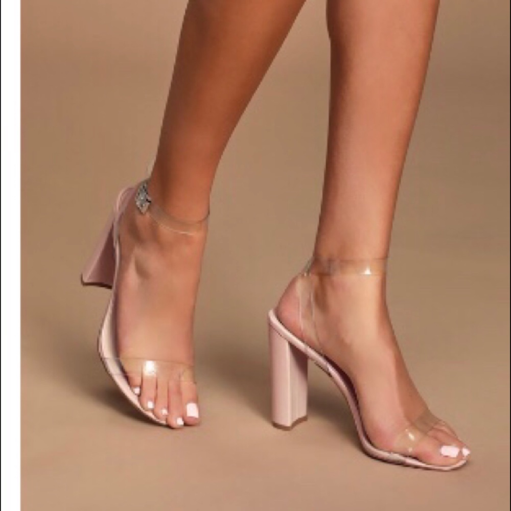 Clear strapped heels